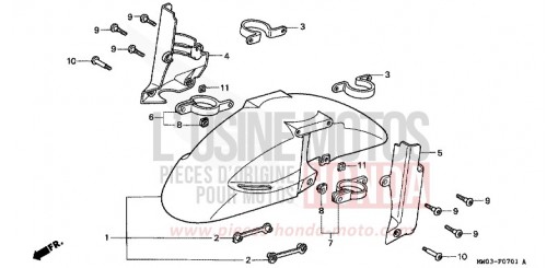 FRONT FENDER (2) CBR900RRT de 1996